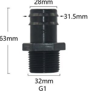 Schlauchanschluss 28mm 1" Gewinde